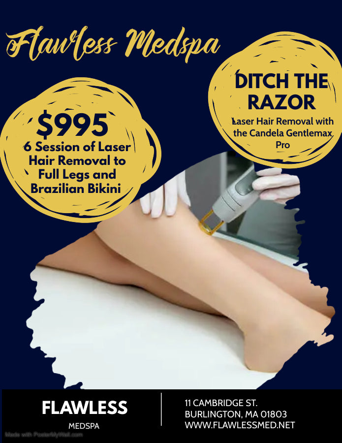 6 sessions of Laser Hair Removal Full legs and Brazilian